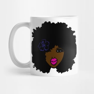 BrownSkin Curly Afro Natural Hair💋💋 PinkLips TShirt Mug